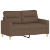 Canapé 2 places avec oreillers décoratifs marron 120 cm tissu 