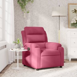Fauteuil inclinable rouge bordeaux velours 