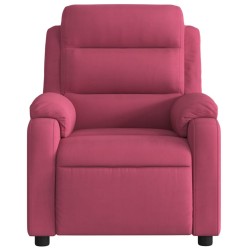 Fauteuil inclinable rouge bordeaux velours 