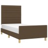 Cadre de lit sans matelas marron foncé 90x200 cm tissu 