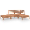 Salon de jardin 4 pcs Marron miel Bois de pin massif 
