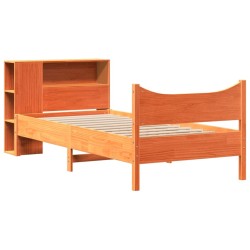 Cadre de lit sans matelas cire marron 90x190 cm bois pin massif 