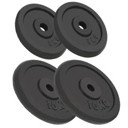 Plaque de poids 4 pcs 2 x 10 kg + 2 x 5 kg Fonte 