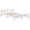 Cadre de lit sans matelas blanc 135x190 cm bois de pin massif 