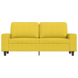 Canapé à 2 places Jaune clair 140 cm Tissu 