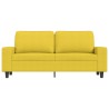 Canapé à 2 places Jaune clair 140 cm Tissu 
