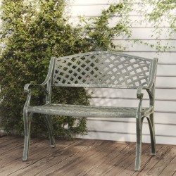 Banc de jardin 102 cm Aluminium coulé Vert 