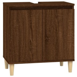Ensemble de meubles de salle de bain 3 pcs Chêne marron 