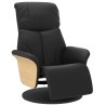 Fauteuil inclinable avec repose-pieds noir similicuir 
