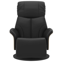 Fauteuil inclinable avec repose-pieds noir similicuir 
