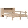 Lit bibliothèque sans matelas 120x200 cm bois de pin massif 