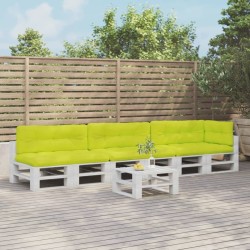 Coussins de palette lot de 7 vert vif tissu 