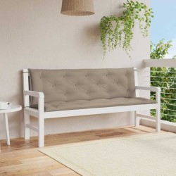 Coussin de banc de jardin taupe 150x(50+50)x7 cm tissu oxford 