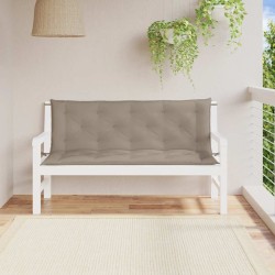 Coussin de banc de jardin taupe 150x(50+50)x7 cm tissu oxford 