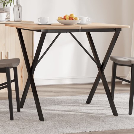 Pieds de table à manger cadre en X 60x60x73 cm acier 