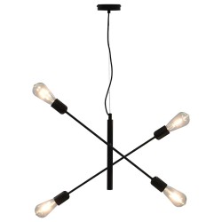 Plafonnier avec ampoules à filament 2 W Noir E27 