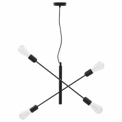 Plafonnier avec ampoules à filament 2 W Noir E27 