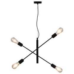 Plafonnier avec ampoules à filament 2 W Noir E27 