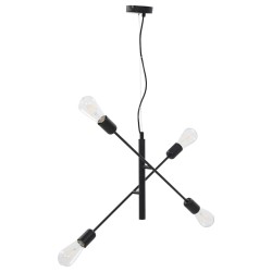 Plafonnier avec ampoules à filament 2 W Noir E27 
