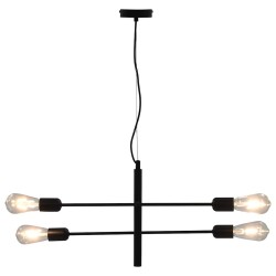 Plafonnier avec ampoules à filament 2 W Noir E27 