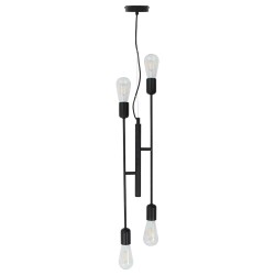 Plafonnier avec ampoules à filament 2 W Noir E27 