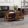 Table basse chêne fumé 90x50x40 cm bois d'ingénierie 