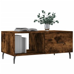 Table basse chêne fumé 90x50x40 cm bois d'ingénierie 