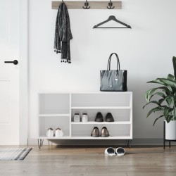 Armoire à chaussure Blanc brillant 102x36x60 cm Bois ingénierie 