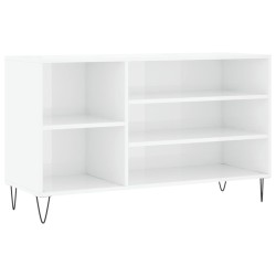 Armoire à chaussure Blanc brillant 102x36x60 cm Bois ingénierie 