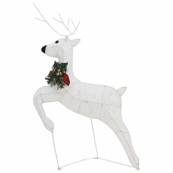 Décoration de Noël Renne et traîneau 60 LED extérieur Blanc 