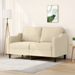 Canapé à 2 places Crème 140 cm Tissu 