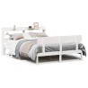 Cadre de lit sans matelas blanc 135x190 cm bois de pin massif 