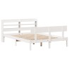 Cadre de lit sans matelas blanc 135x190 cm bois de pin massif 
