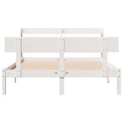 Cadre de lit sans matelas blanc 135x190 cm bois de pin massif 