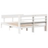Cadre de lit sans matelas blanc 135x190 cm bois de pin massif 