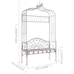 Banc de jardin 122 cm Fer Marron antique 