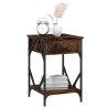 Table de chevet chêne fumé 40x42x60 cm bois d'ingénierie 