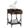 Table de chevet chêne fumé 40x42x60 cm bois d'ingénierie 