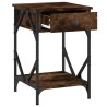 Table de chevet chêne fumé 40x42x60 cm bois d'ingénierie 