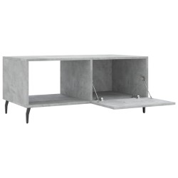 Table basse gris béton 90x50x40 cm bois d'ingénierie 