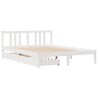 Cadre de lit sans matelas blanc 150x200 cm bois de pin massif 
