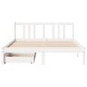 Cadre de lit sans matelas blanc 150x200 cm bois de pin massif 