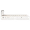 Cadre de lit sans matelas blanc 150x200 cm bois de pin massif 