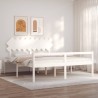 Lit pour personne âgée sans matelas blanc bois massif 