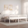 Lit pour personne âgée sans matelas blanc bois massif 