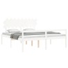 Lit pour personne âgée sans matelas blanc bois massif 