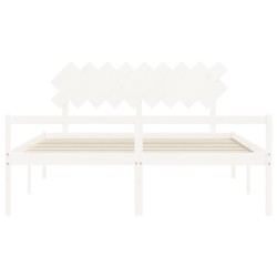 Lit pour personne âgée sans matelas blanc bois massif 