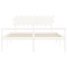 Lit pour personne âgée sans matelas blanc bois massif 