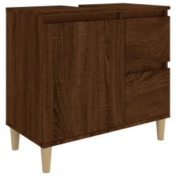 Ensemble d'armoires de salle de bain 3 pcs chêne marron 