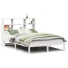 Lit bibliothèque sans matelas blanc 120x190 cm bois pin massif 